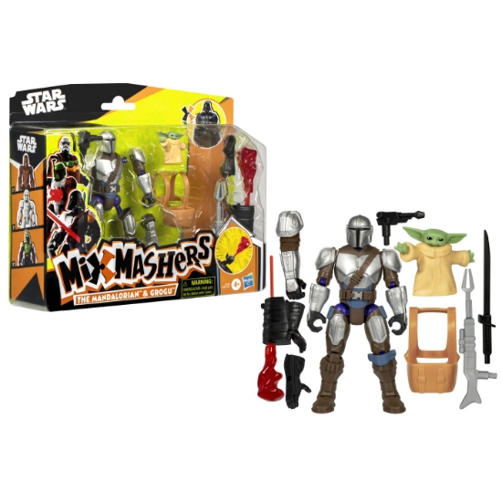 Imagine STAR WARS MIX MASHERS DELUXE SET FIGURINA MANDALORIAN AND GROGU 12CM SI ACCESORII
