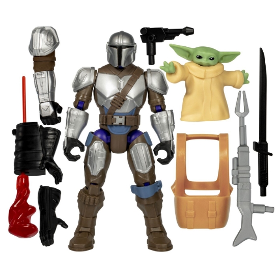 Imagine STAR WARS MIX MASHERS DELUXE SET FIGURINA MANDALORIAN AND GROGU 12CM SI ACCESORII
