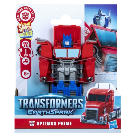 Imagine TRANSFORMERS EARTHSPARK FIGURINA OPTIMUS PRIME 1 STEP SMASH TO CHANGE