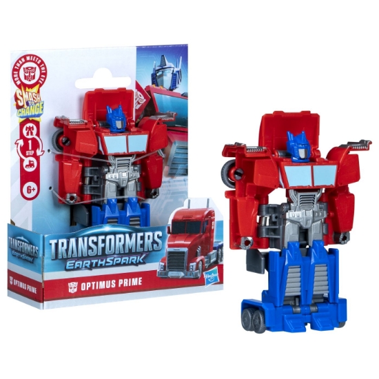 Imagine TRANSFORMERS EARTHSPARK FIGURINA OPTIMUS PRIME 1 STEP SMASH TO CHANGE