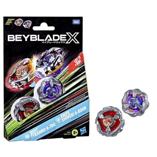 Imagine BEYBLADE X PACHET DUO BEAT TYRANNO 4-70Q SI KNIFE SHINOBI 4-80HN