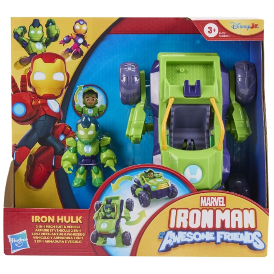 Imagine MARVEL IRON MAN SI PRIETENII SAI UIMITORI SET VEHICUL 2 IN 1 SI FIGURINA IRON HULK