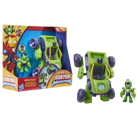 Imagine MARVEL IRON MAN SI PRIETENII SAI UIMITORI SET VEHICUL 2 IN 1 SI FIGURINA IRON HULK