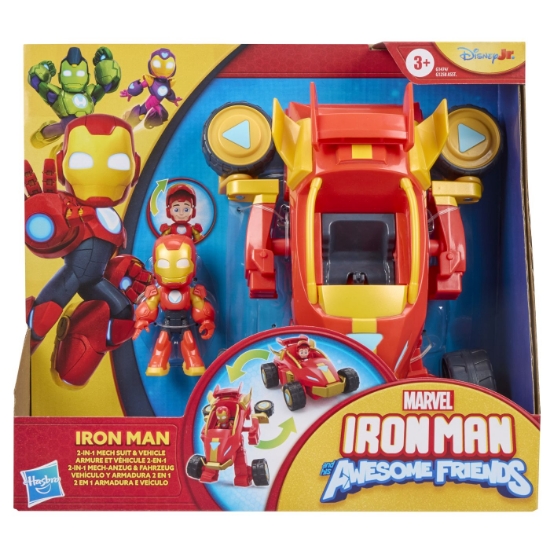 Imagine MARVEL IRON MAN SI PRIETENII SAI UIMITORI SET VEHICUL 2 IN 1 SI FIGURINA IRON MAN