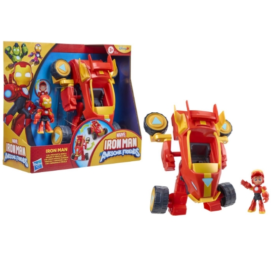 Imagine MARVEL IRON MAN SI PRIETENII SAI UIMITORI SET VEHICUL 2 IN 1 SI FIGURINA IRON MAN
