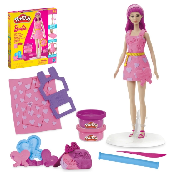 Imagine PLAY DOH BARBIE SET PLASTELINA INIMIOARE SI PAR