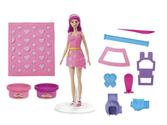 Imagine PLAY DOH BARBIE SET PLASTELINA INIMIOARE SI PAR
