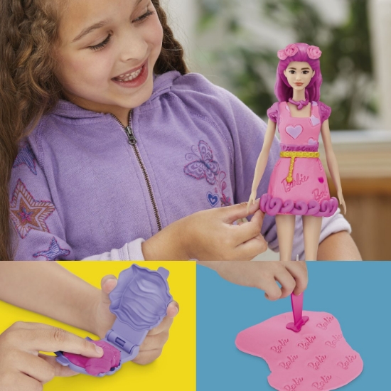 Imagine PLAY DOH BARBIE SET PLASTELINA INIMIOARE SI PAR