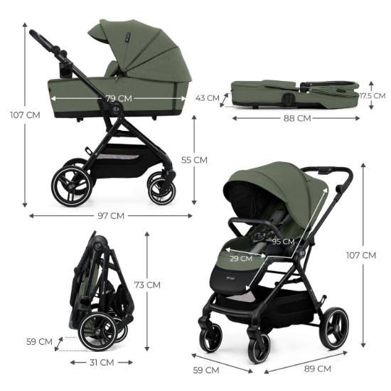 Imagine Kinderkraft multifunctional stroller YOXI 2in1 Mystic Green