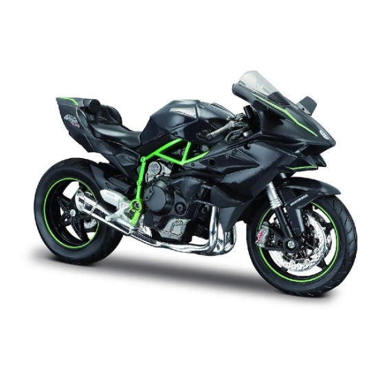 Imagine MAISTO MOTOCICLETA METALICA CU STAND KAWASAKI NINJA H2 R SCARA 1 LA 12