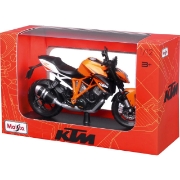 Imagine MAISTO MOTOCICLETA METALICA CU STAND KTM 1290 SUPER DUKE R SCARA 1 LA 12