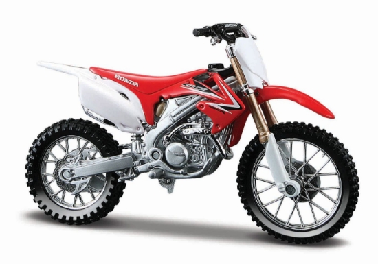 Imagine MAISTO MOTOCICLETA METALICA CU STAND HONDA CRF 450 R SCARA 1 LA 18