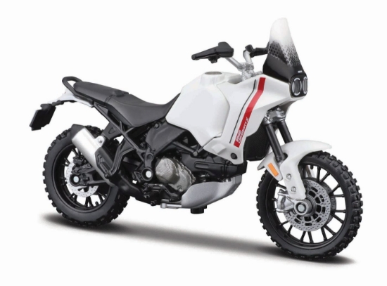 Imagine MAISTO MOTOCICLETA METALICA CU STAND EDITIE SPECIALA DUCATI DESERT X SCARA 1 LA 18