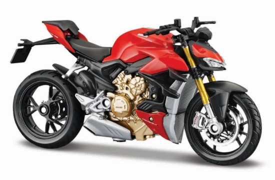 Imagine MAISTO MOTOCICLETA METALICA CU STAND EDITIE SPECIALA DUCATI SUPER NAKED SCARA 1 LA 18