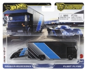 Imagine HOT WHEELS TRANSPORTATOR SAUBER MERCEDES C9 CU MASINUTA FLEET FLYER SCARA 1:64