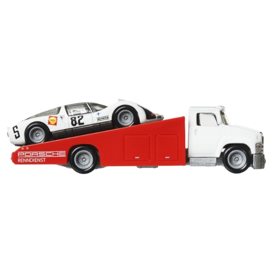 Imagine HOT WHEELS TRANSPORTATOR CARRY ON CU MASINUTA  PORSCHE CARRERA 906 SCARA 1:64