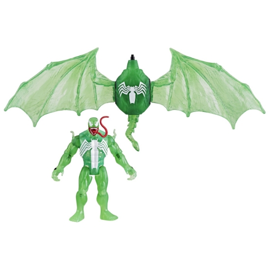 Imagine HASBSPIDERMAN SET VEHICUL SI FIGURINA GREEN SYMBIOTE 10CM