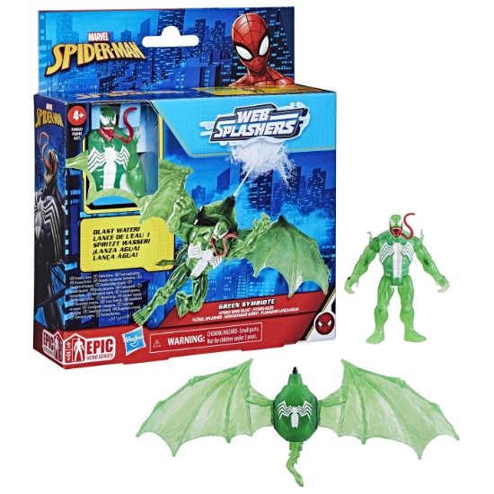 Imagine HASBSPIDERMAN SET VEHICUL SI FIGURINA GREEN SYMBIOTE 10CM