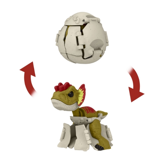 Imagine JURASSIC WORLD FIERCE CHANGERS HIDDEN HATCHERS DINOZAUR TRANSFORMABIL DILOPHOSAURUS