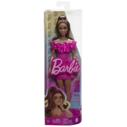 Imagine PAPUSA BARBIE FASHIONISTA SATENA CU ROCHIE ROZ