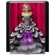 Imagine BARBIE SIGNATURE ANIVERSARE 65 ANI PAPUSA BARBIE CU ROCHIE DE BAL ALB NEGRU