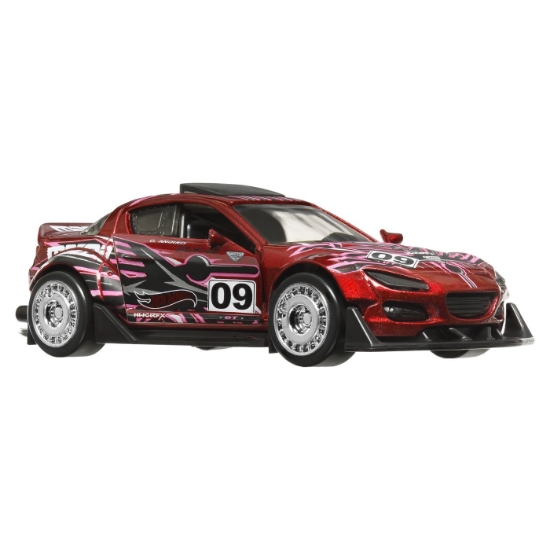 Imagine HOT WHEELS MASINUTA METALICA CU SISTEM PULL BACK MAZDA 2004 RX8 CUSTOM SCARA 1:43