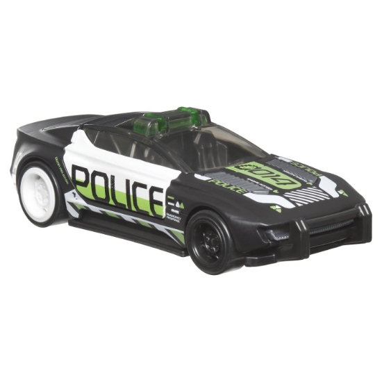 Imagine HOT WHEELS MASINUTA METALICA CU SISTEM PULL BACK POLICE ALPHA PURSUIT SCARA 1:43