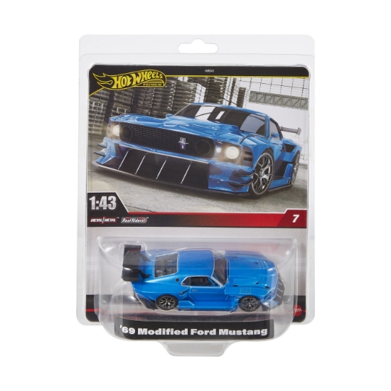 Imagine HOT WHEELS PREMIUM REAL RIDERS MASINUTA METALICA MODIFIED FORD MUSTANG 69 SCARA 1:43