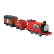 Imagine THOMAS LOCOMOTIVA MOTORIZATA GRAFFITI JAMES CU 2 VAGOANE