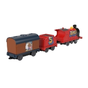 Imagine THOMAS LOCOMOTIVA MOTORIZATA GRAFFITI JAMES CU 2 VAGOANE