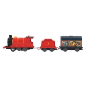 Imagine THOMAS LOCOMOTIVA MOTORIZATA GRAFFITI JAMES CU 2 VAGOANE