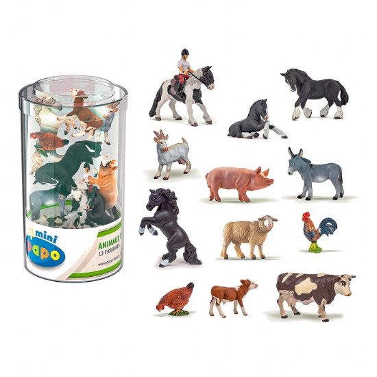 Imagine PAPO FIGURINA SET 13 MINIFIGURINE ANIMALE FERMA