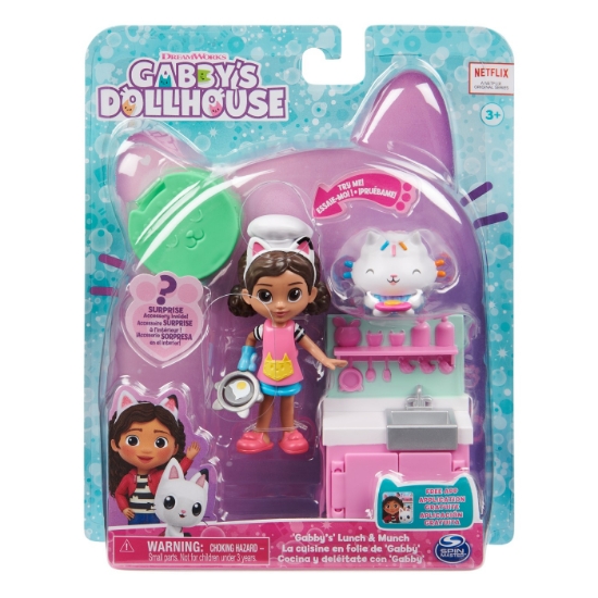 Imagine GABBYS DOLLHOUSE SET PAPUSA 9.7CM CU PISICUTA BUCATARIA LUI GABBY