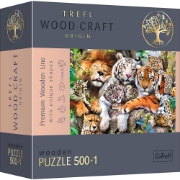 Imagine PUZZLE TREFL DIN LEMN 500+1 PIESE FELINELE DIN JUNGLA