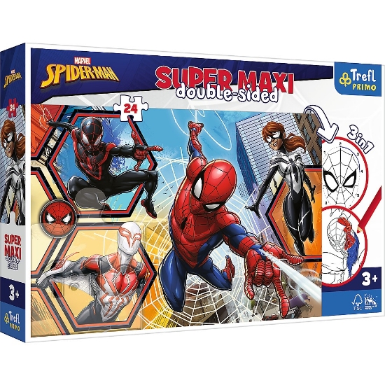 Imagine PUZZLE TREFL PRIMO  24 SUPER MAXI DISNEY SPIDERMAN IN ACTIUNE