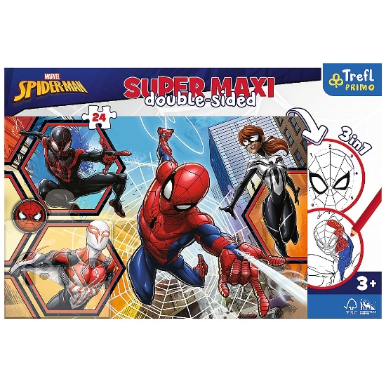 Imagine PUZZLE TREFL PRIMO  24 SUPER MAXI DISNEY SPIDERMAN IN ACTIUNE