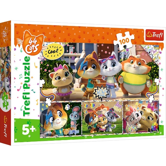 Imagine PUZZLE TREFL 100 44 PISICI PRIETENII