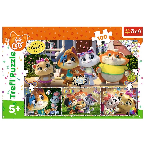 Imagine PUZZLE TREFL 100 44 PISICI PRIETENII