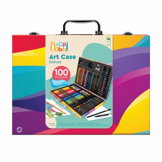 Imagine HAPPI HOBBI ART CASE SET DE DESEN DELUXE CU 100 DE ACCESORII CURCUBEU