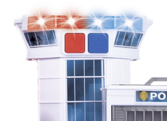 Imagine DICKIE SET STATIE DE POMPIERI SI SALVARE CU PULVERIZATOR DE APA SUNETE SI LUMINI