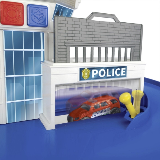 Imagine DICKIE SET STATIE DE POMPIERI SI SALVARE CU PULVERIZATOR DE APA SUNETE SI LUMINI