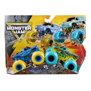 Imagine MONSTER JAM SET 2 MASINUTE METALICE BLUE THUNDER SI BAD NEWS TRAVELS FAST SCARA 1 LA 64