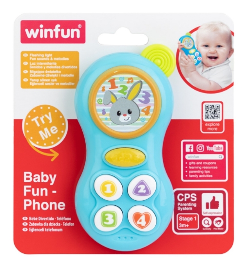 Imagine Winfun telefon pentru bebelusi albastru