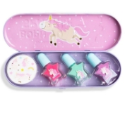 Imagine MARTINELIA LITTLE UNICORN SET 3 LACURI DE UNGHII SI STICKERS IN CUTIE METALICA