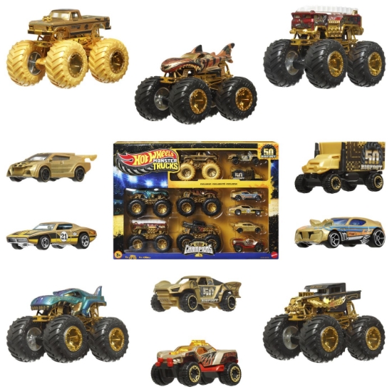 Imagine HOT WHEELS MONSTER TRUCK 50 BIGFOOT SET 11 VEHICULE TROPHY CHAMPIONS  