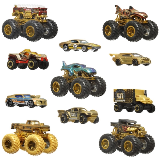 Imagine HOT WHEELS MONSTER TRUCK 50 BIGFOOT SET 11 VEHICULE TROPHY CHAMPIONS  