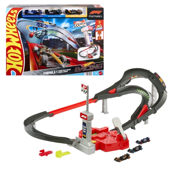 Imagine HOT WHEELS RACING CURCUIT DE CURSE FORMULA 1 CU 3 MASINUTE INCLUSE