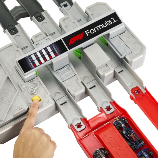 Imagine HOT WHEELS RACING CUIRCUIT DE CURSE GRAND PRIX FORMULA 1 CU 3 MASINUTE INCLUSE 
