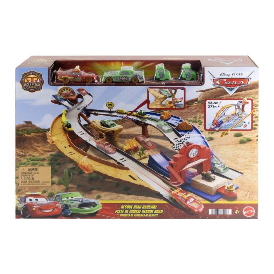 Imagine CARS RACE AND RESCUE SET DE JOACA CURCUIT DE SALVARE SI 3 MASINUTE METALICE