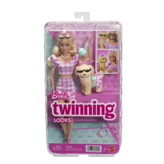 Imagine BARBIE TWINNING LOOKS SET PAPUSA BARBIE BLONDA SI CATEL CU ACCESORII